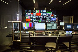 A broadcast control room at NU-Q's campus