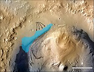 Ancient Lake on Aeolis Palus in Gale Crater - possible size (December 9, 2013).