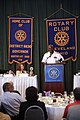 Rear Adm. Julius Caesar, Reserve deputy commander, Navy Installations Command, speaks to business and community leaders of the Cleveland Rotary Club.
