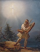 Fleeing Paganism; Väinämöinen Gives Way to the Power of the Cross, 1860