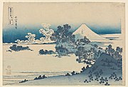 Seven-mile beach in Sagami province (Sōshū Shichiri-ga-hama). Woodblock print from the series Thirty-six Views of Mount Fuji (Fugaku sanjūrokkei) by Katsushika Hokusai, c. 1831