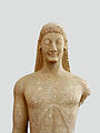 Head of a kouros in the Thebes Archaeological Museum