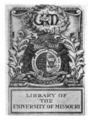 A bookplate from Ellis Library at the University of Missouri