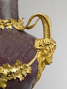 Louis XVI style mascaron-shaped handle of a vase, by Pierre-Philippe Thomire, c.1780, gilt-bronze, Metropolitan Museum of Art, New York