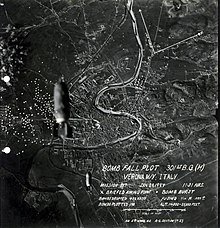 Bomb fall plot of bombing on Verona on 28/01/1944