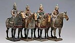 Tang dynasty cavalry figurines from the Qianling Mausoleum