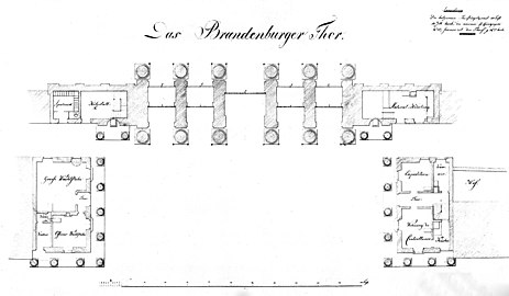 Floor plan of the Brandenburg Gate in its original (reconstructed) state