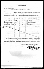 In 1862, Zachary Taylor's daughter requested financial compensation from the U.S. government for the value of Jane Webb, a formerly enslaved woman who had accompanied her father to the White House during his presidency[24]