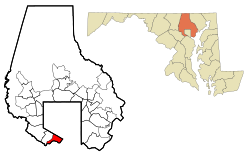 Location of Baltimore Highlands, Maryland