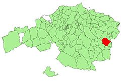 Location of Mallabia in Biscay.