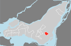 Location on the Island of Montreal