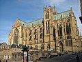 The construction of the Gothic Saint-Stephen Cathedral started in 1220. It is the cathedral of the Catholic Diocese of Metz and the seat of the Bishop of Metz.