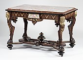 Center table; 1870–1875; rosewood, walnut and marble; 79.4 x 119.4 x 78.7 cm; Metropolitan Museum of Art