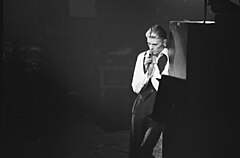 David Bowie in 1976, onstage and in character as the Thin White Duke