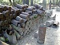 Empty fired shrapnel shells at Sanctuary Wood, Belgium