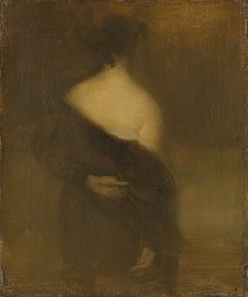 Woman from Behind Undressing (c. 1890–95), oil on canvas 46.5 x 38.5 cm., collection unknown