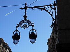 Mural lantern of the Main Street of Gracia.