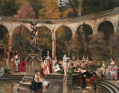 Court Ladies Bathing in the 18th Century (1888)