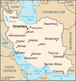 Karte der Islamischen Republik Iran