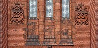 The Tower of the Victoria Building, University of Liverpool commemorates the Golden Jubilee, with terracotta dates