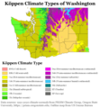 Image 44Köppen climate types of Washington, using 1991–2020 climate normals. (from Washington (state))