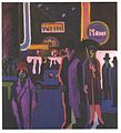Street Scene at Night by Ernst Ludwig Kirchner, 1926-27