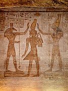 Ramses II. zwischen den Göttern Seth und Horus