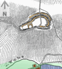 Krimmelburg mit nachträglich eingebautem, quadratischem Plateau