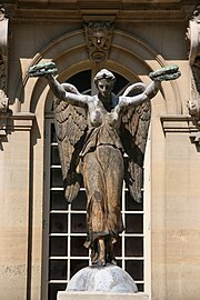 Statue of "Victory" or "Immortality" by Louis-Simone Boizot (1806-1808), originally on Place du Châtelet, now on the facade of the museum