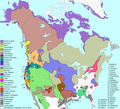 Image 21Language families of Indigenous peoples in North America shown across present-day Canada, Greenland, the United States, and northern Mexico (from Indigenous peoples of the Americas)
