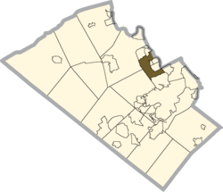 Location of Whitehall Township in Lehigh County, Pennsylvania