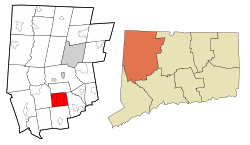 Bethlehem's location within Litchfield County and Connecticut