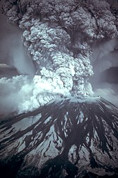 A billowing cloud of volcanic gas erupts from the Mount St. Helens volcano on May 18, 1980.