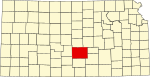 State map highlighting Reno County