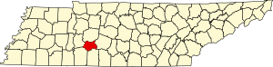 Map of Tennessee highlighting Lewis County