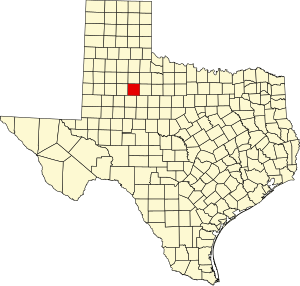 Map of Texas highlighting Kent County