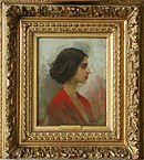 Jeune Juive, Etude d'Aimé Morot in original frame, no date. Oil on wood panel, size 22 x 27 cm.