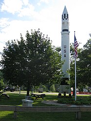 Redstone rocket on display since 1971 at the Warren, New Hampshire Historical Society