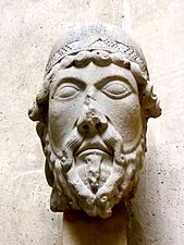 Early Gothic style: Prophet's head, 1137-1140, originally in the Basilica of St. Denis