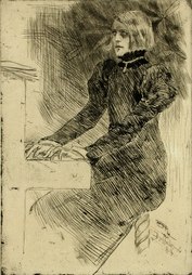 A Shaker Pianist (1888) etching (16.99 x 11.75 cm) Los Angeles County Museum of Art