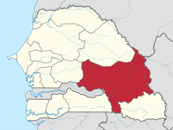 Location of Tambacounda in Senegal
