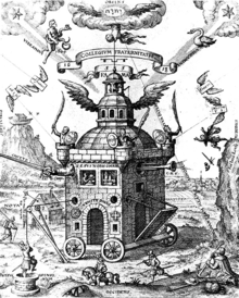 Wren was part of group around John Wilkins, known as the Invisible College. This is the emblematic image of a Rosicrucian College, an illustration from Speculum sophicum Rhodo-stauroticum, a 1618 work by Theophilus Schweighardt.