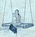Image 7Woman rocking a traditional Maldivian swingbed (un'dholi) holding a baby in local fashion. (from Culture of the Maldives)