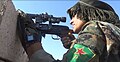 A YPJ sniper during the offensive on 13 November 2016
