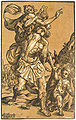 Ludolph Buesinck, Aeneas carries his father, German style, with line block and brown tone block