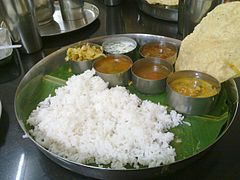 An example of South Indian lunch
