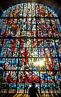 Large stained glass window at the Basílica Nuestra Señora de Lourdes. Located in Buenos Aires, Argentina