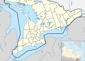 Map showing the location of Ipperwash Provincial Park