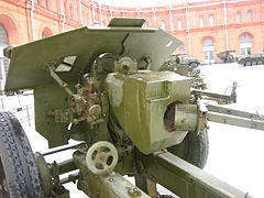 Left side of the breech with panoramic sight