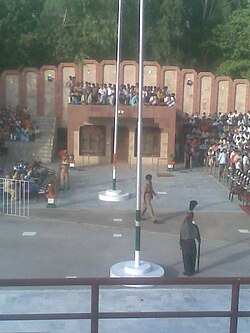 Flag lowering ceremony in Ganda Singh Wala near, Lahore City
